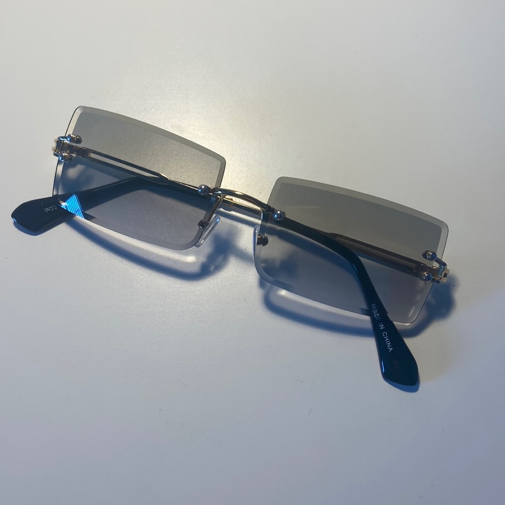 Green Tinted Square Sunglasses